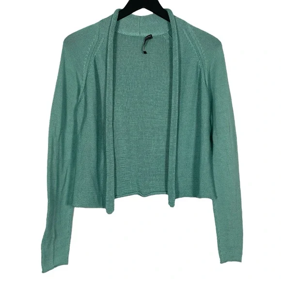 Peruvian Connection Size S Minimalist Cardigan 100% Pima Cotton in Green - Picture 5 of 5
